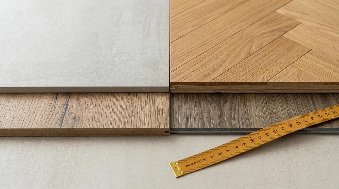 Gres, parquet, laminato e vinilico accostati per il confronto