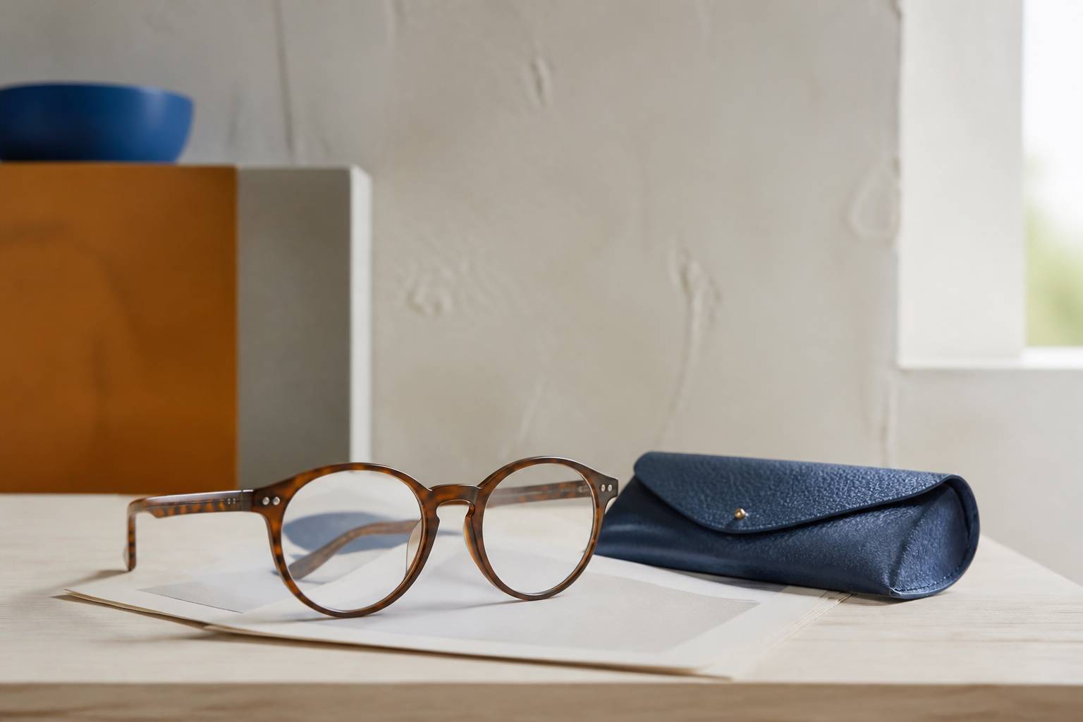 Lunettes de lecture avec verres posées sur un document papier