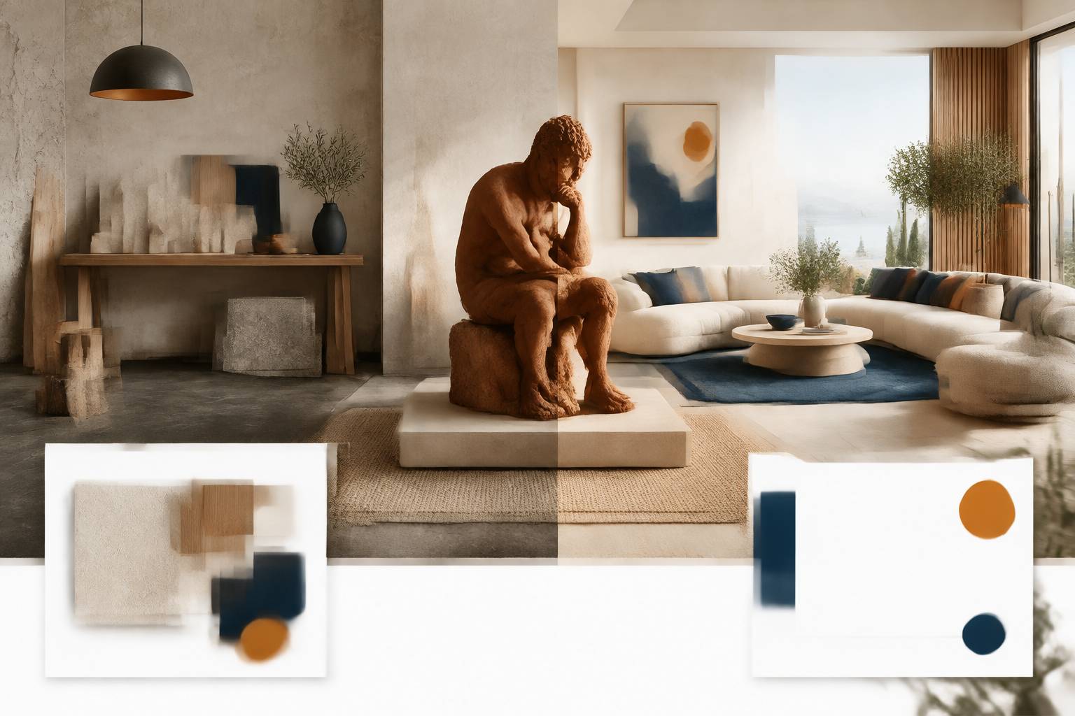 Illustration éditoriale du sujet : Il Pensatore di Rodin: storia e significato della scultura