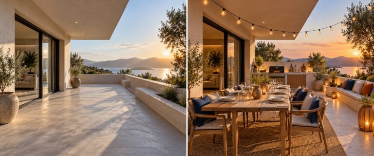Arredare la terrazza per una cena estiva: tavola, luci e cucina all’aperto
